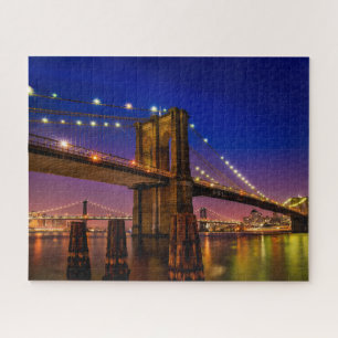 Quebra-cabeça Ponte Brooklyn, Nova Iorque à noite