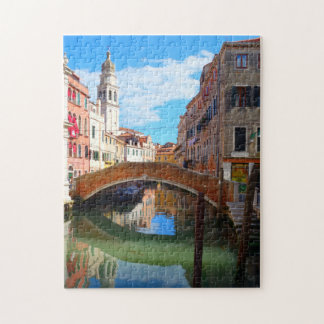 Quebra-cabeça Ponte Canal de Veneza e torre italiana, Itália