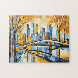 Quebra-cabeça Ponte Cubista de outono em Cityscape