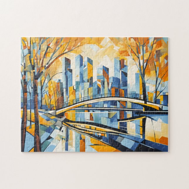 Quebra-cabeça Ponte Cubista de outono em Cityscape (Horizontal)