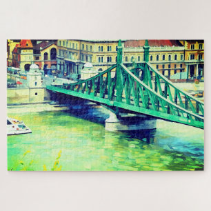 Quebra-cabeça Ponte da Liberdade - Budapeste - pintura Quebra-ca