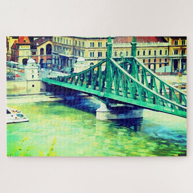 Quebra-cabeça Ponte da Liberdade - Budapeste - pintura Quebra-ca (Horizontal)