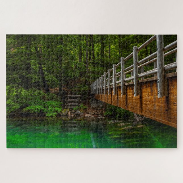 Quebra-cabeça Ponte das nascentes do rio McKenzie, em Oregon (Horizontal)