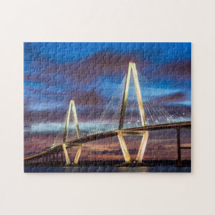 Quebra-cabeça Ponte de Arthur Ravenel na noite