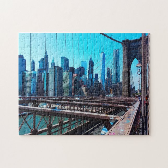 Quebra-cabeça Ponte de Brooklyn. (Horizontal)