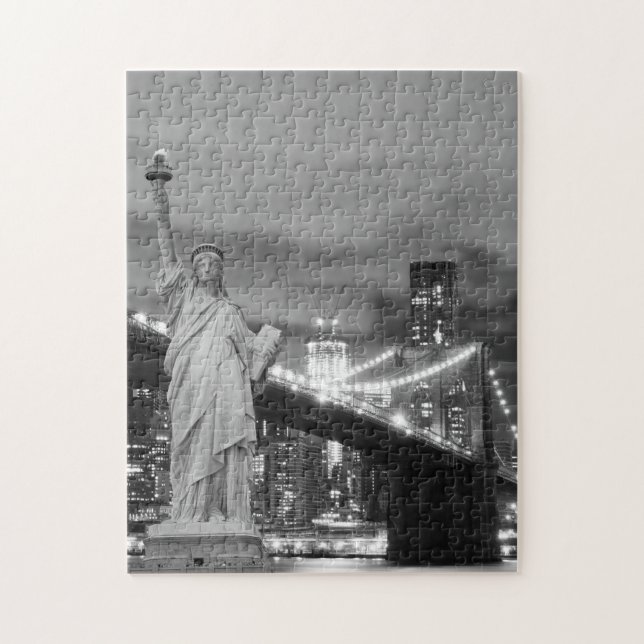 Quebra-cabeça Ponte de Brooklyn e a estátua da liberdade (Vertical)