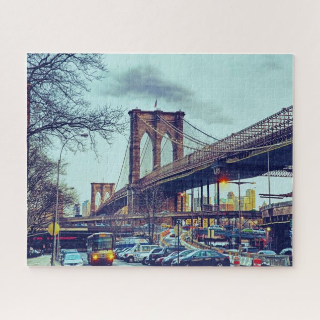 Quebra-cabeça Ponte de Brooklyn Nova York. (Horizontal)