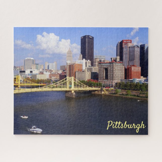 Quebra-cabeça Ponte de Clemente do rio de Allegheny da skyline (Horizontal)