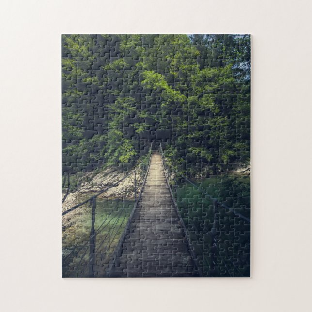 Quebra-cabeça Ponte de suspensão simples sobre o rio Idrijca, Sl (Vertical)