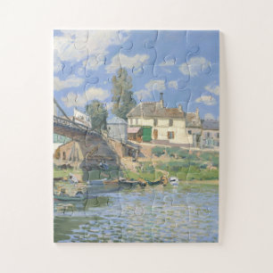 Quebra-cabeça Ponte de Villeneu por Sisley Impressionista Paint