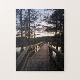 Quebra-cabeça Ponte do Crepúsculo na Floresta de Cipreste