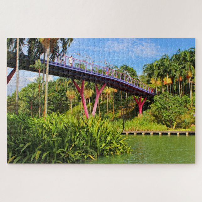 Quebra-cabeça Ponte Dragonfly e lago, Singapura (Horizontal)