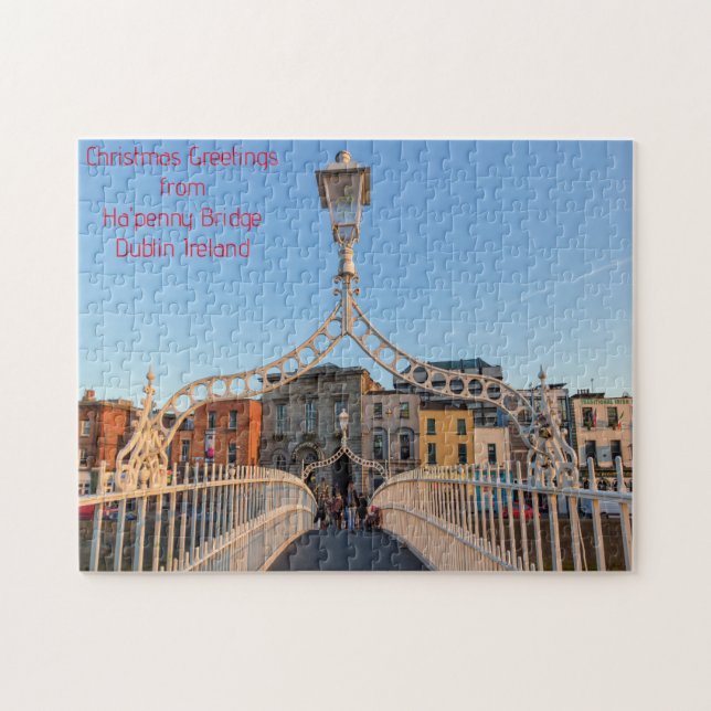 Quebra-cabeça Ponte Ha'penny Dublin Irlanda. (Horizontal)