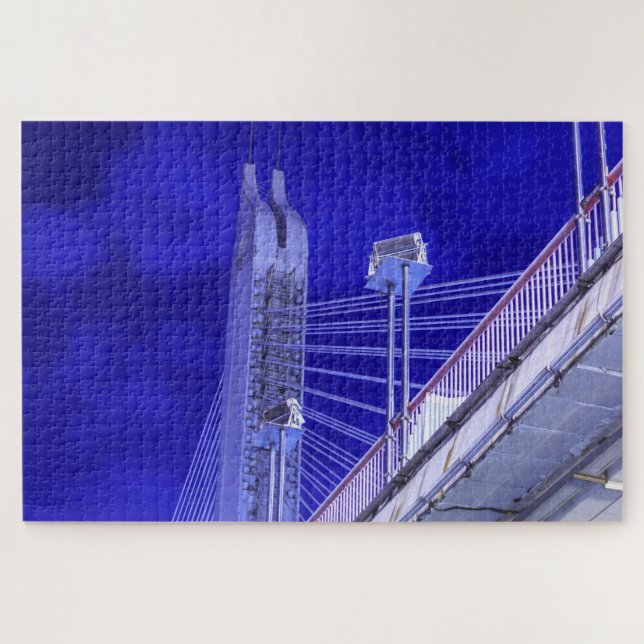Quebra-cabeça Ponte Jiefang Azul (Horizontal)