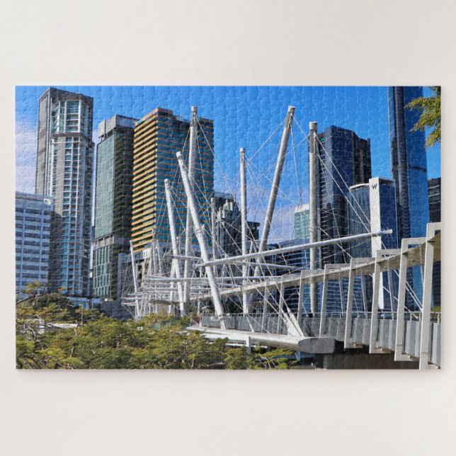 Quebra-cabeça Ponte Kurilpa e edifícios, Brisbane (Horizontal)