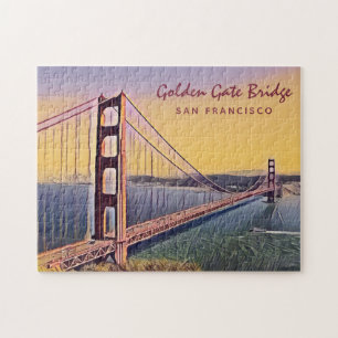 Quebra-cabeça Ponte ouro Portão San Francisco Vintage Pintura