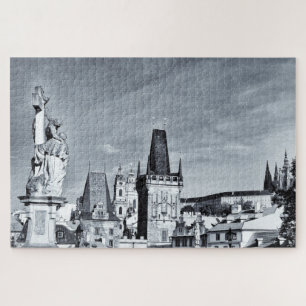 Quebra-cabeça Ponte Praga & Charles, Castelo de Hradcany /vintag