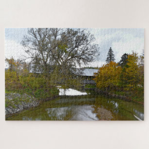 Quebra-cabeça Ponte Sanborn Covered, Lyndon, Vermont