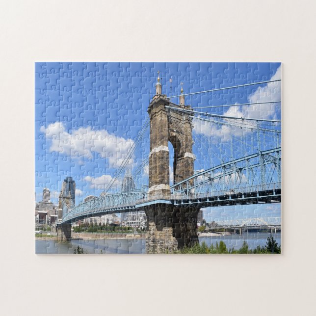 Quebra-cabeça Ponte suspensa Roebling Ohio. (Horizontal)