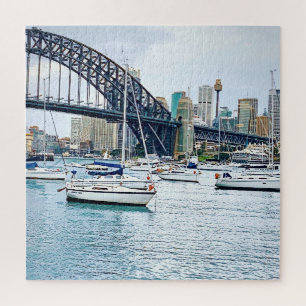 Quebra-cabeça Ponte Sydney Harbor com iates