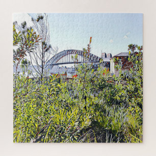 Quebra-cabeça Ponte Sydney Harbor com plantas nativas