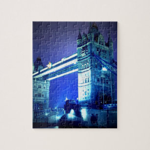 Quebra-cabeça Ponte Torre de Londres e noite azul