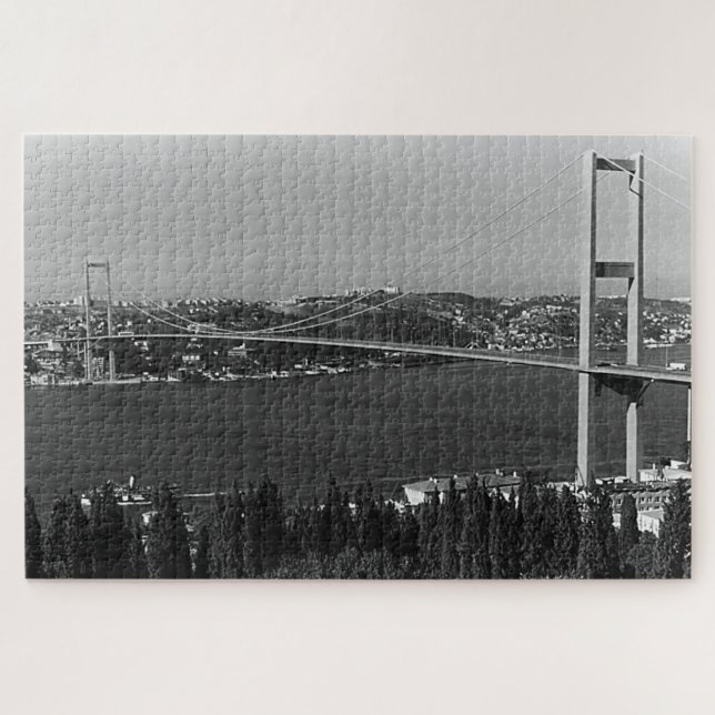 Quebra-cabeça Ponte Vintage Turquia Istambul Bosphorus (Horizontal)