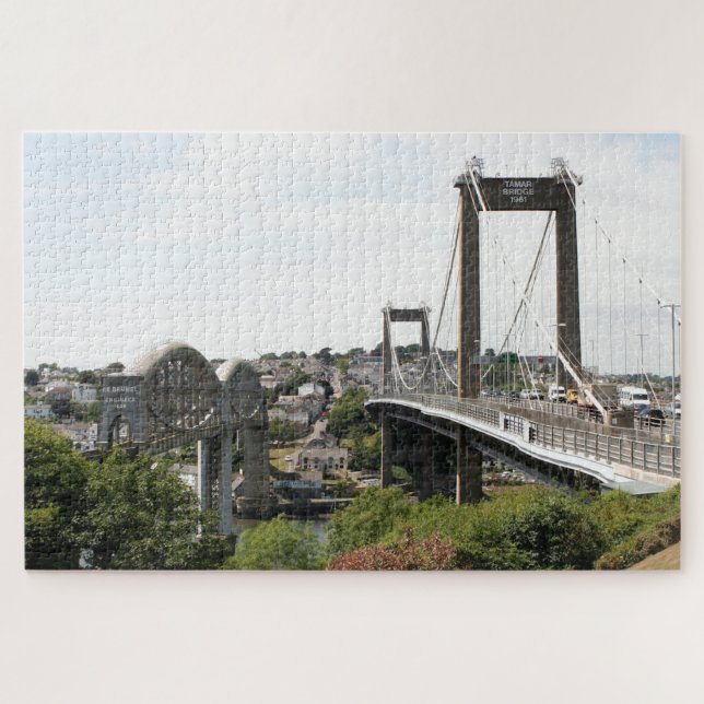 Quebra-cabeça Pontes de Tamar, Saltash & Plymouth, Inglaterra   (Horizontal)