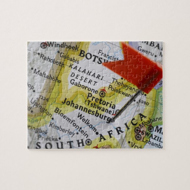 Quebra-cabeça Ponto de mapa colocado em Joanesburgo, África do S (Horizontal)