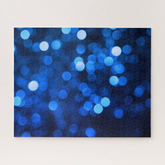 Quebra-cabeça Pontos de luz azul abstratos (Horizontal)