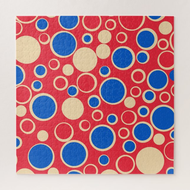 Quebra-cabeça Pontos Vermelhos E Azuis Em Vermelho (Vertical)