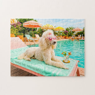 Quebra-cabeça Poodle em poltrona de lounge