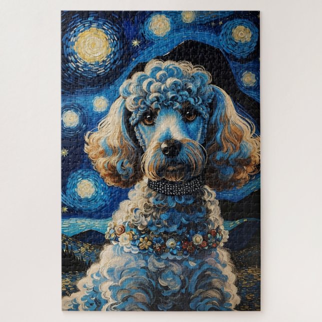 Quebra-cabeça Poodle em Starry Night (Vertical)