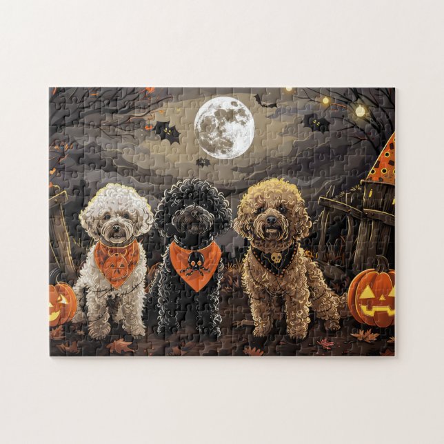 Quebra-cabeça Poodle Halloween Assustador (Horizontal)