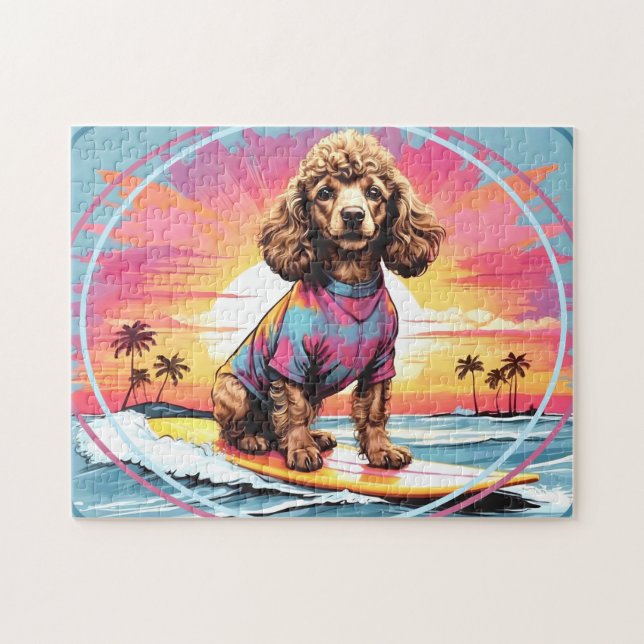 Quebra-cabeça Poodle Surfing (Horizontal)