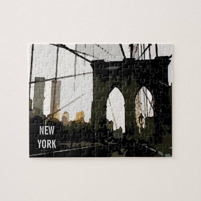 Quebra-cabeça Pop Art Brooklyn Bridge — Nova Iorque de ilustraçã (Horizontal)