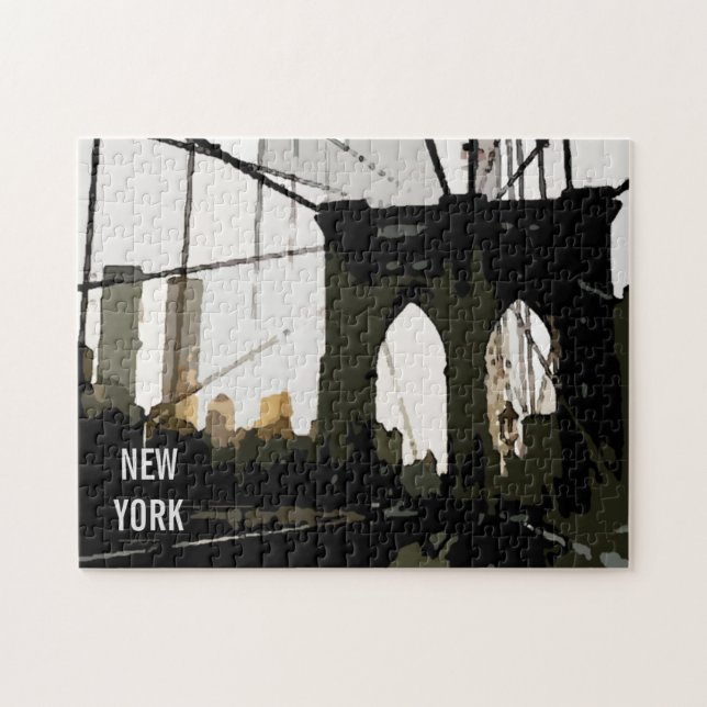 Quebra-cabeça Pop Art Brooklyn Bridge — Nova Iorque de ilustraçã (Horizontal)