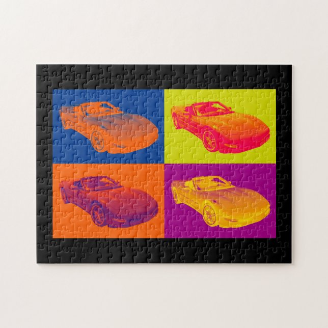 Quebra-cabeça Pop art convertível do carro do músculo de C5 (Horizontal)