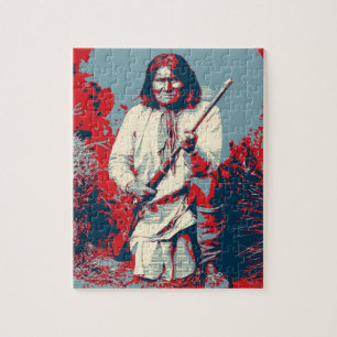 Quebra-cabeça Pop Art Geronimo, Chefe da Legenda Indiana