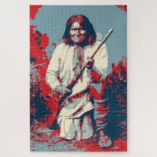 Quebra-cabeça Pop Art Geronimo Chefe da Legenda Indiana