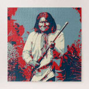 Quebra-cabeça Pop Art Geronimo, Chefe da Legenda Indiana
