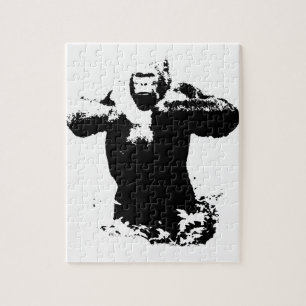 Quebra-cabeça Pop Art Gorilla Batendo Animais Selvagens Do Peito