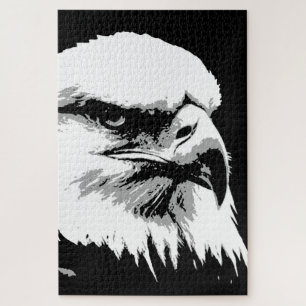 Quebra-cabeça Pop Art Negra Branca-Americana Balda-Águia