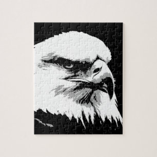 Quebra-cabeça Pop Art Negra Branca-Americana Balda-Águia