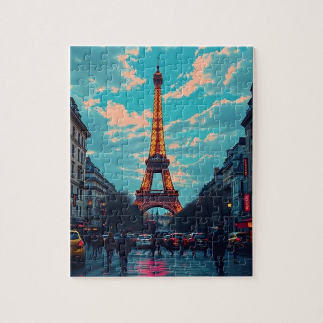 Quebra-cabeça Pop Art Paris - Vibrante paisagem digital (Vertical)