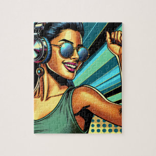 Quebra-cabeça Pop de Arte em Fones de ouvido Dançando