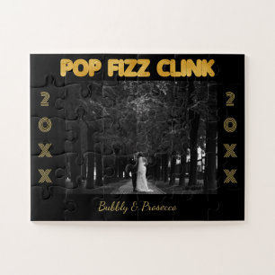 Quebra-cabeça Pop Fizz Clink Modern Typografia Foto de Ano Novo