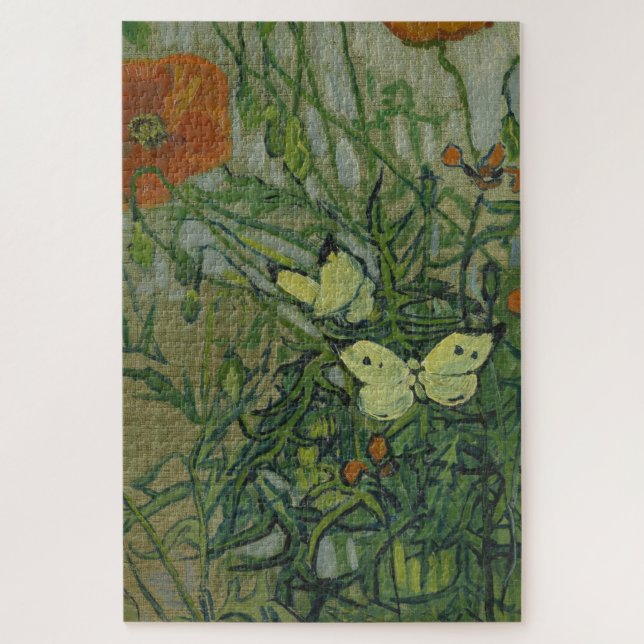 Quebra-cabeça Poppies e Borboletas por Vincent Van Gogh (Vertical)