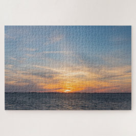 Quebra-cabeça pôr do sol cênico no mar italiano