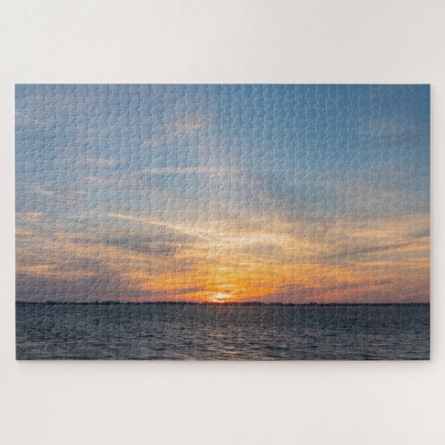 Quebra-cabeça pôr do sol cênico no mar italiano (Horizontal)